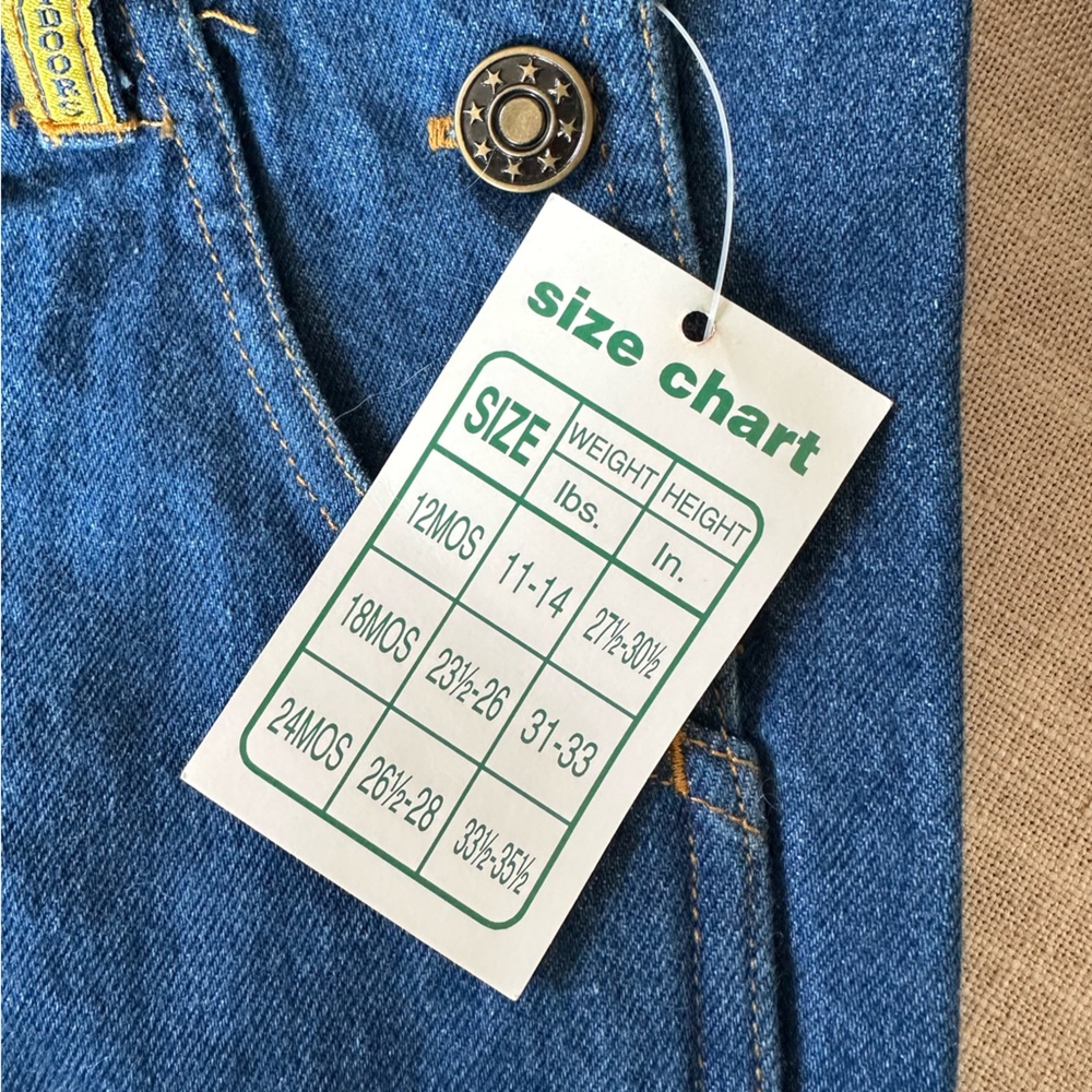 Vintage Denim Toddler Overalls NWT / NOS Size 24 Month - Picture 5 of 9